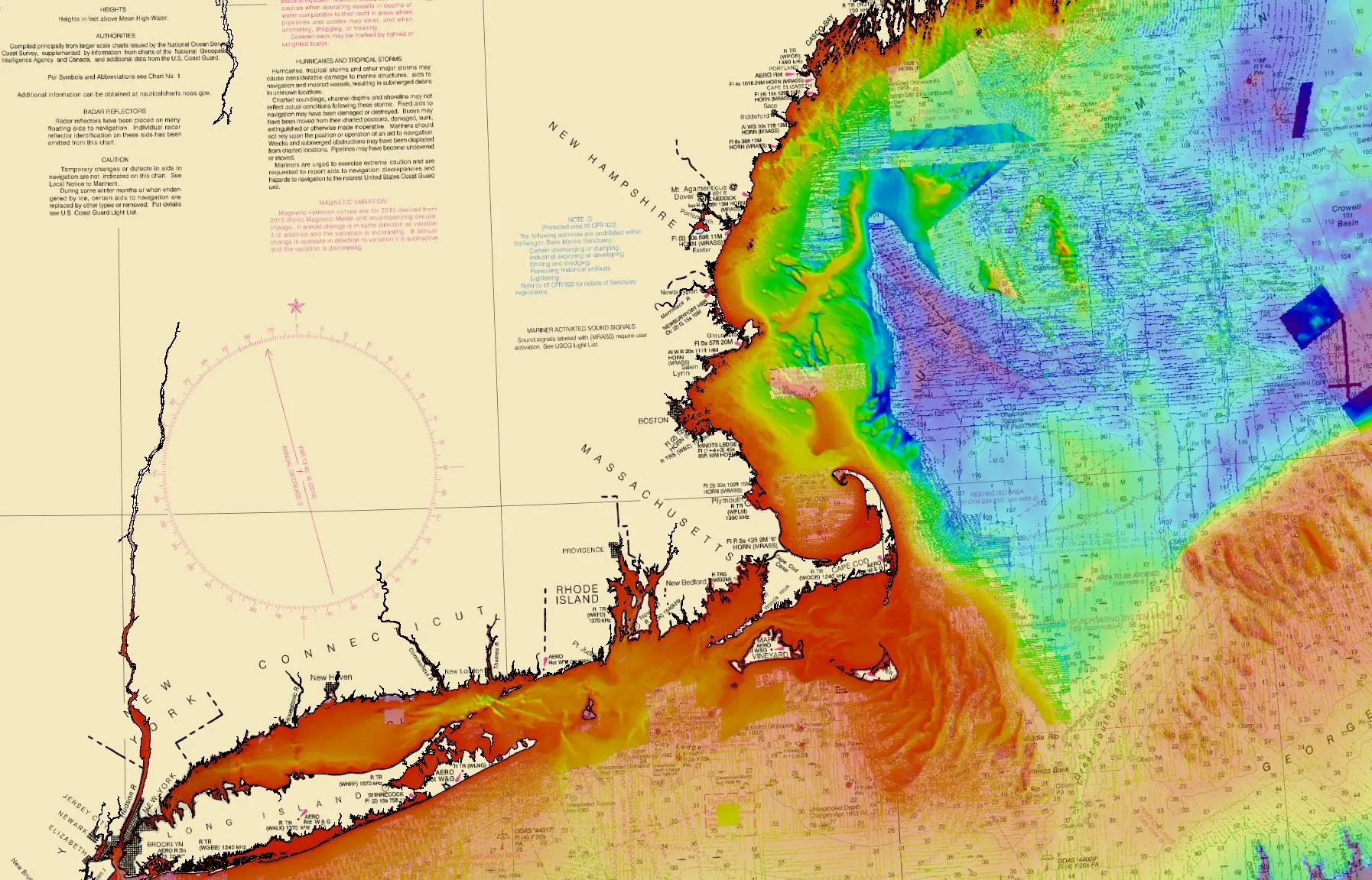 New England bathymetry 海图视觉素材